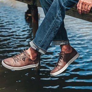 OLUKAI Lae'ahi Li 'ILI Men's Slip On Sneaker Dark Wood Color Size US13